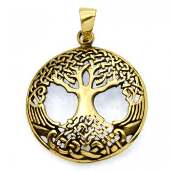 Bronze Anhänger Baum des Lebens Ø 27 mm Weltenbaum Yggdrasil